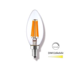 HEKA 4w Dim Edilebilir E14 C35 Rustik Led Ampul